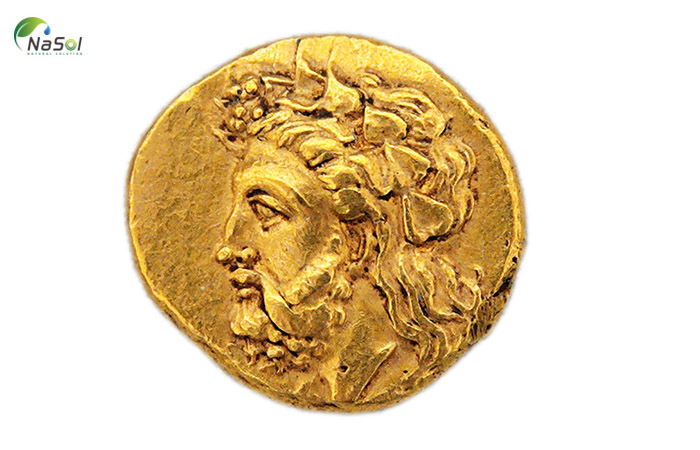 Vị thần hy lạp với vòng lá thường xuân trên đầu